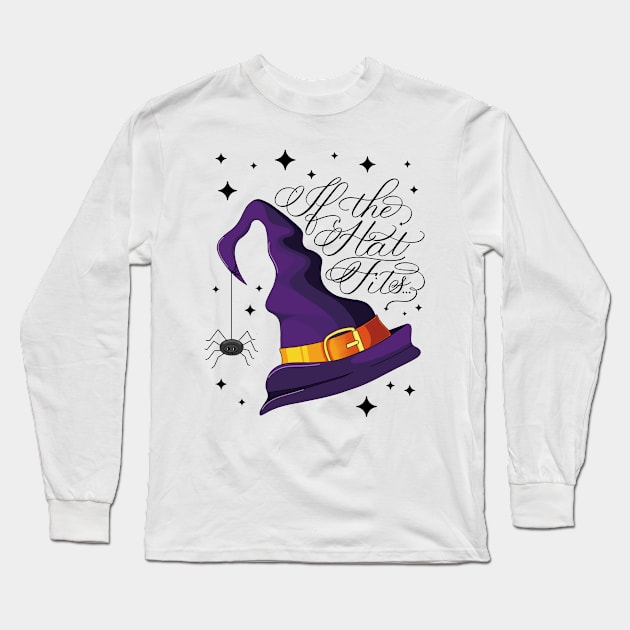 If the Hat Fits Witch Hat Design (Light) Long Sleeve T-Shirt by Gsallicat